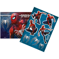 Imagem de KIT DECORATIVO SPIDER GAMER VERSE 1 FOLHA 64X45 + 1 FOLHA DESTACÁVEL - 01 UNIDADE